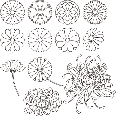 和柄菊文様作成パーツ